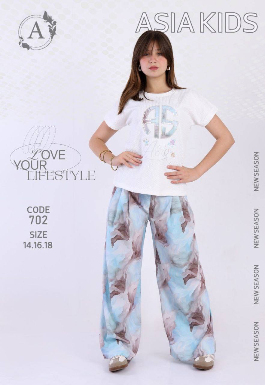 /taqm-banat-cotton-crochet طقم بناتي خروج تيشرت قطن + بنطلون كروشيه