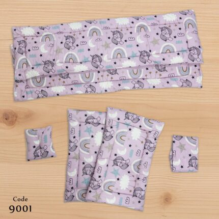 طقم جوانب السرير فايبر  -مع مخدة و ملاية بأستك محكم